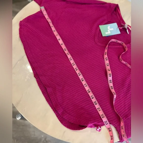 JoyLab, Women’s, Top, Long Sleeve, Waffle Knit, Open Split Neck Shirt. - Picture 6 of 7